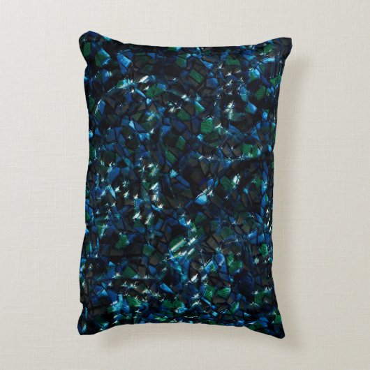 暗風変わりい背景と霞んだ輝きにモザイク アクセントクッション (裏面(縦))