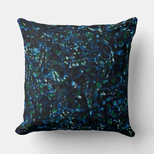 暗風変わりい背景と霞んだ輝きにモザイク クッション (正面)