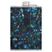 暗風変わりい背景と霞んだ輝きにモザイク フラスク (裏面)