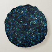 暗風変わりい背景と霞んだ輝きにモザイク ラウンドクッション (裏面)