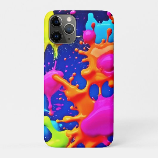 暗鮮やかいキャンバス上のネオンのスプラッシュ Case-Mate iPhoneケース (裏)