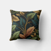 暗鮮やか色の葉パターン装飾用クッション クッション (裏面)