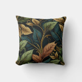 暗鮮やか色の葉パターン装飾用クッション クッション (正面)