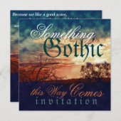 暗黒と嵐のゴシックのハロウィン結婚ズ 招待状 (正面/裏面)
