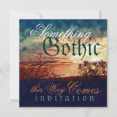 暗黒と嵐のゴシックのハロウィン結婚ズ 招待状 (正面)