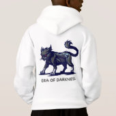暗黒の時代パーカー - 恐るべき猫のダークファンタジーデザイン (裏面)