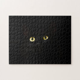 暗黒の猫のブラックパズルを解くのは難しい ジグソーパズル