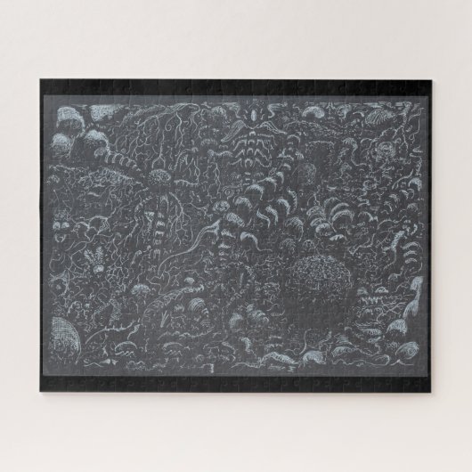 暗黒世界の銀のインクの風景 ジグソーパズル (横)