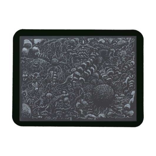 暗黒世界の銀のインクの風景 マグネット (横)