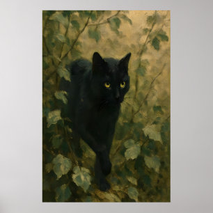 暗黒学術ゴシックアニマル 黒猫の森 ポスター