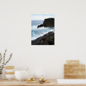 暗黒岩に波が打ち寄せる ポスター (キッチン)