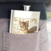 暗黒鉛筆のスケッチに猫は全て黒い フラスク (インサイチュ)