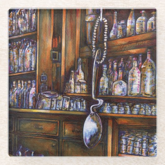 暗黙に理解される ガラスコースター (正面)