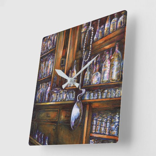 暗黙に理解される スクエア壁時計 (傾斜)