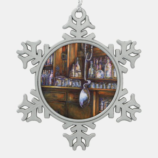 暗黙に理解される スノーフレークピューターオーナメント (正面)