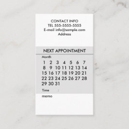暦シンプル表 名刺