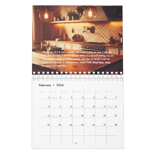 暦：恵み カレンダー (2月 2026)