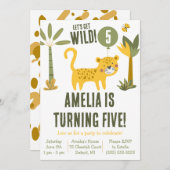 暴れよう!チータヒョウ,サファリ誕生日 招待状 (正面/裏面)