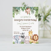 暴れよう!ベビーサファリアニマルズバースデーパーティー 招待状 (スタンド正面)