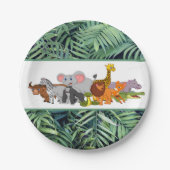 暴れろ！チャイルドジャングルアニマル誕生日紙プレート ペーパープレート (正面)
