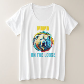 暴れん坊ママベア プラスサイズTシャツ