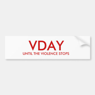 暴力がストップまで、VDAY バンパーステッカー