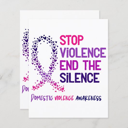 暴力とストップ沈黙の家庭内暴力Aw (正面/裏面)