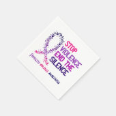 暴力とストップ沈黙の家庭内暴力Aw スタンダードカクテルナプキン (角)