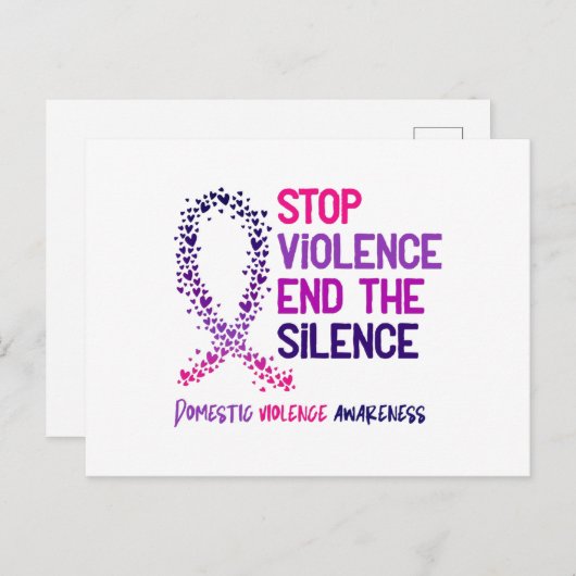 暴力とストップ沈黙の家庭内暴力Aw ポストカード (正面/裏面)