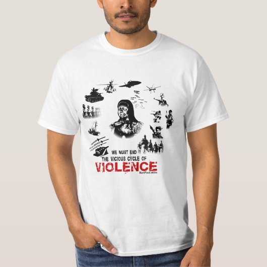 暴力のTシャツの男性 Tシャツ (正面)