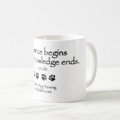 暴力は知識がマグをどこに終えるか始めます コーヒーマグカップ (正面右)