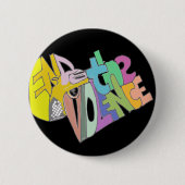 暴力を終えて下さい 缶バッジ (正面)