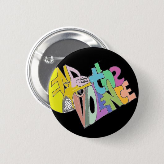 暴力を終えて下さい 缶バッジ (正面&裏面)