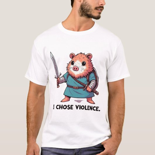 暴力を選んだハムスター戦士 Tシャツ (正面)