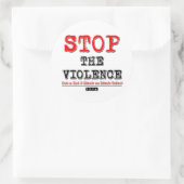 暴力ステッカーを止める ラウンドシール (バッグ)