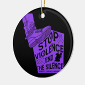 暴力ストップは沈黙の家庭内暴力を終わらせる セラミックオーナメント (左)