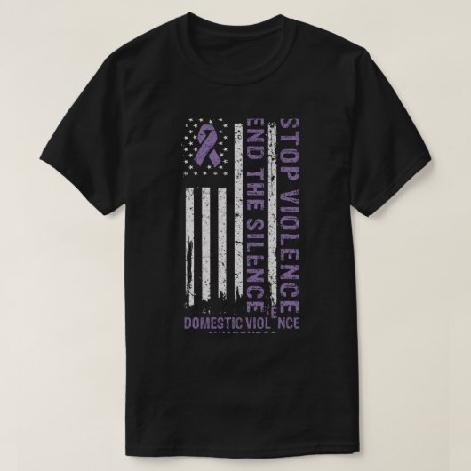 暴力ストップは沈黙を打ち切る Tシャツ (デザイン正面)