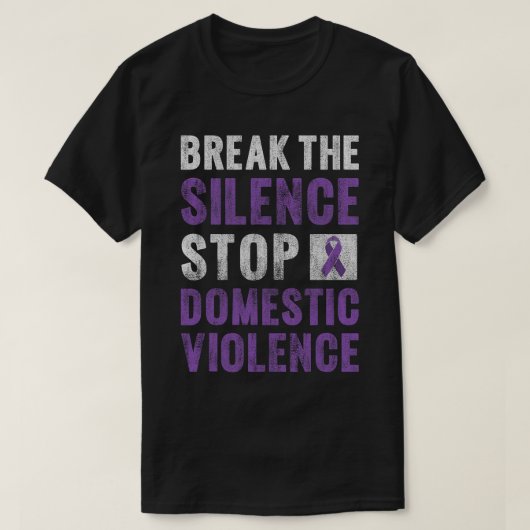 暴力ストップは沈黙を打ち切る Tシャツ (デザイン正面)