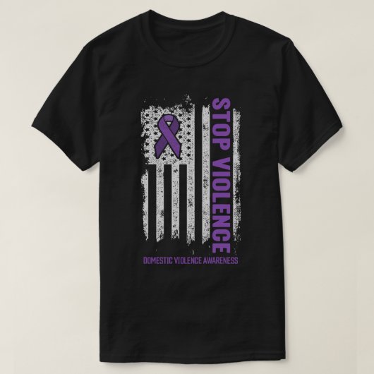暴力ストップは沈黙を打ち切る Tシャツ (デザイン正面)