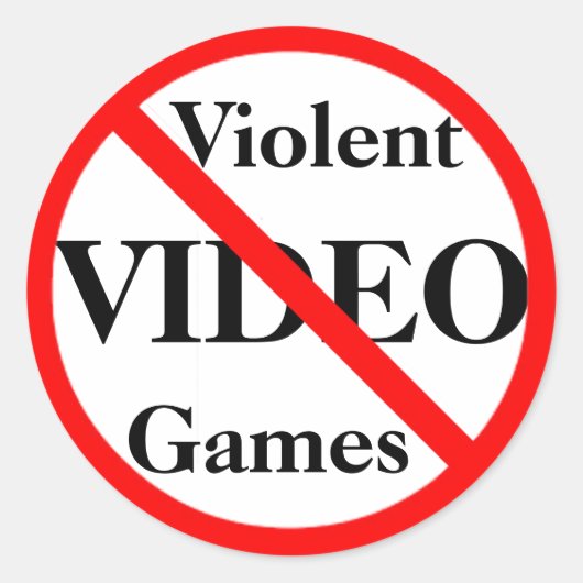 暴力的なビデオゲームを禁止する ラウンドシール (正面)