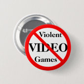 暴力的なビデオゲームを禁止せよ 缶バッジ (正面&裏面)