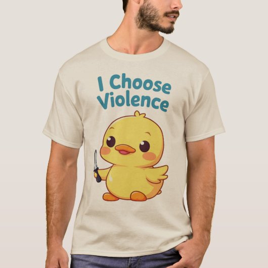 「暴力」を選択 - おもしろパロディ デジタルデザイン Tシャツ (正面)