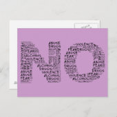 暴力、虐待、薬物、アルコール、恐怖に対してノーと言う ポストカード (正面/裏面)