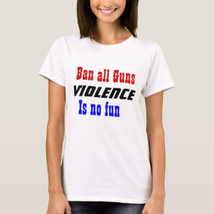 暴力Tシャツをスローガンに銃をすべて禁止する Tシャツ