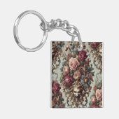 🌺暴動から開花 – ゴシック様式のバロックフローラ キーホルダー (正面左)