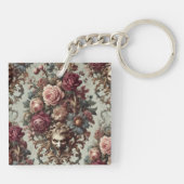 🌺暴動から開花 – ゴシック様式のバロックフローラ キーホルダー (裏面)
