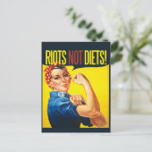 暴動ではなくダイエット-ヴィンテージフェミニズム ポストカード (スタンド正面)