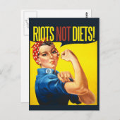 暴動ではなくダイエット-ヴィンテージフェミニズム ポストカード (正面/裏面)