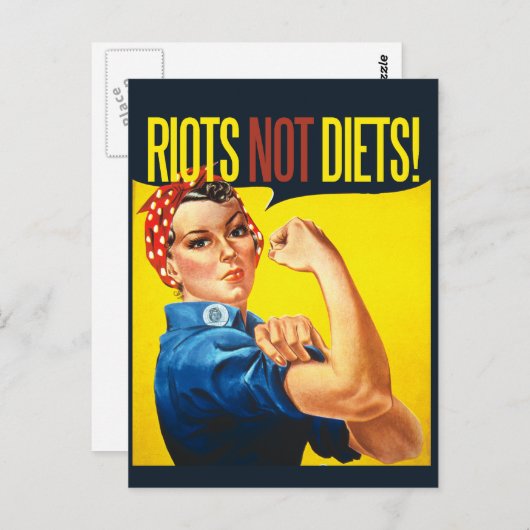暴動ではなくダイエット-ヴィンテージフェミニズム ポストカード (正面/裏面)
