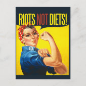 暴動ではなくダイエット-ヴィンテージフェミニズム ポストカード (正面)